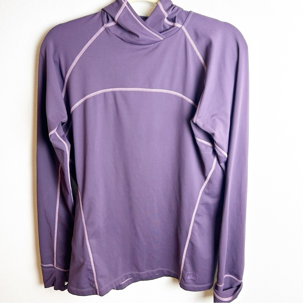REI Women's hooded pullover long sleeve short purple size: M